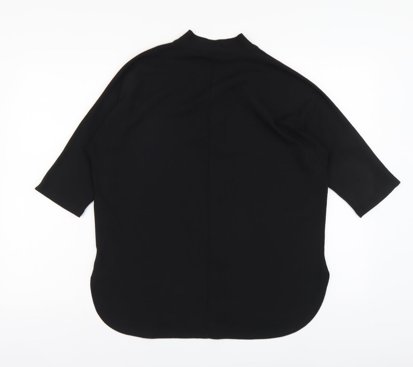 Gallery Womens Black Polyester Basic Blouse Size S V-Neck