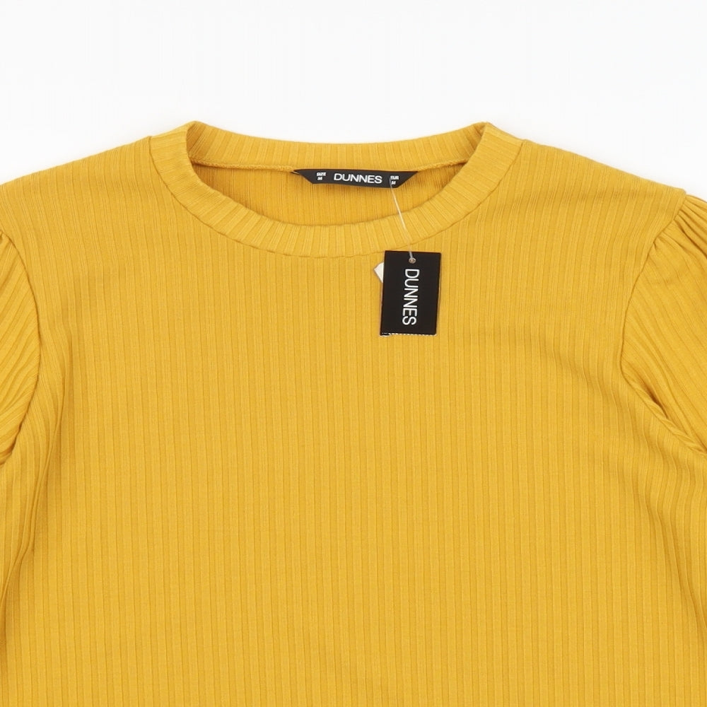 Womens UK Size M Dunnes Stores Yellow Basic Blouse