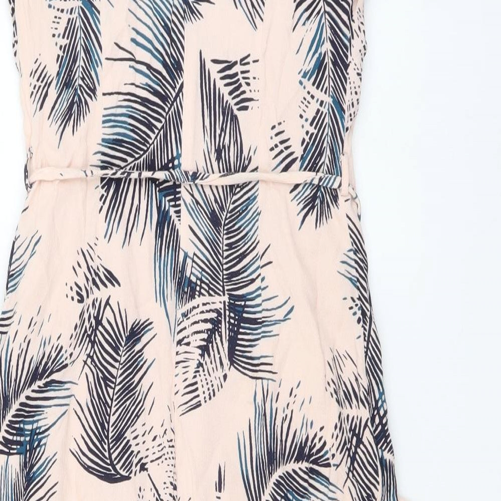 Bravissimo Womens Pink Floral Polyester A-Line Size XS V-Neck Zip