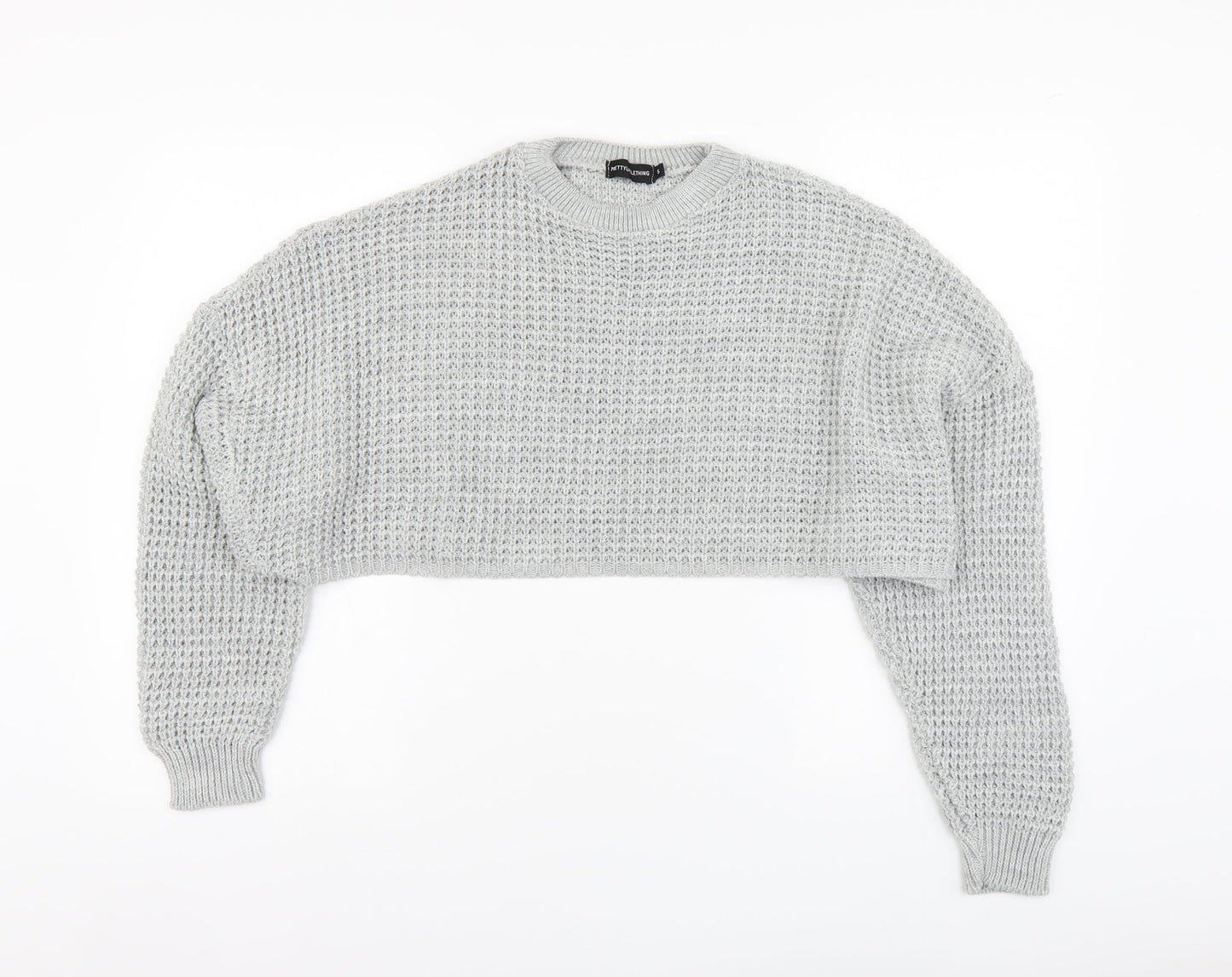 Womens UK Size S PRETTYLITTLETHING Grey Pullover Jumper