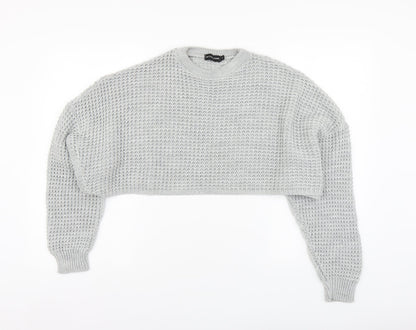 Womens UK Size S PRETTYLITTLETHING Grey Pullover Jumper