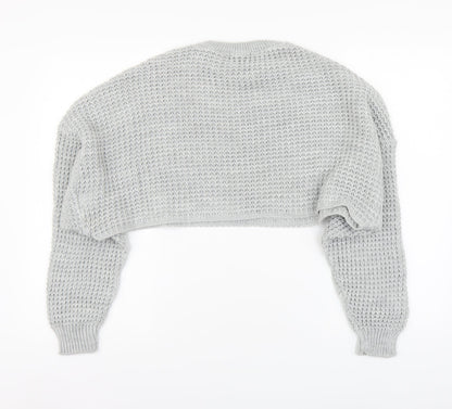 Womens UK Size S PRETTYLITTLETHING Grey Pullover Jumper