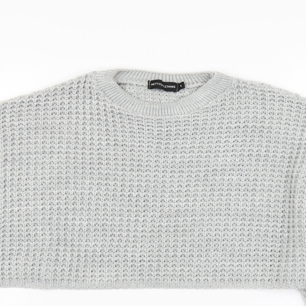 Womens UK Size S PRETTYLITTLETHING Grey Pullover Jumper