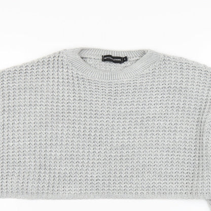 Womens UK Size S PRETTYLITTLETHING Grey Pullover Jumper