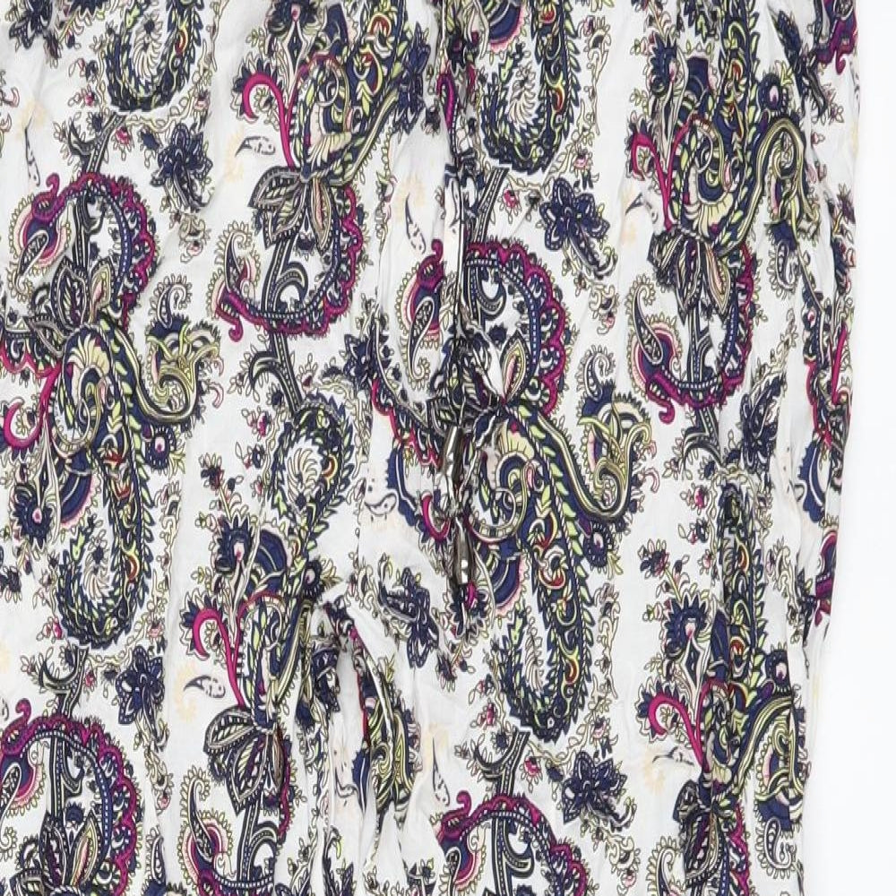 Amo&Roma Womens Multicoloured Paisley Cotton Jogger Trousers Size L L26 in Regular Buckle