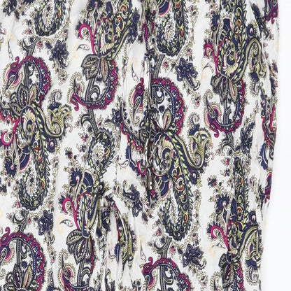 Amo&Roma Womens Multicoloured Paisley Cotton Jogger Trousers Size L L26 in Regular Buckle