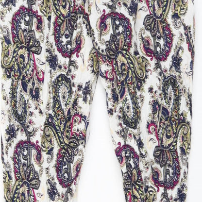 Amo&Roma Womens Multicoloured Paisley Cotton Jogger Trousers Size L L26 in Regular Buckle