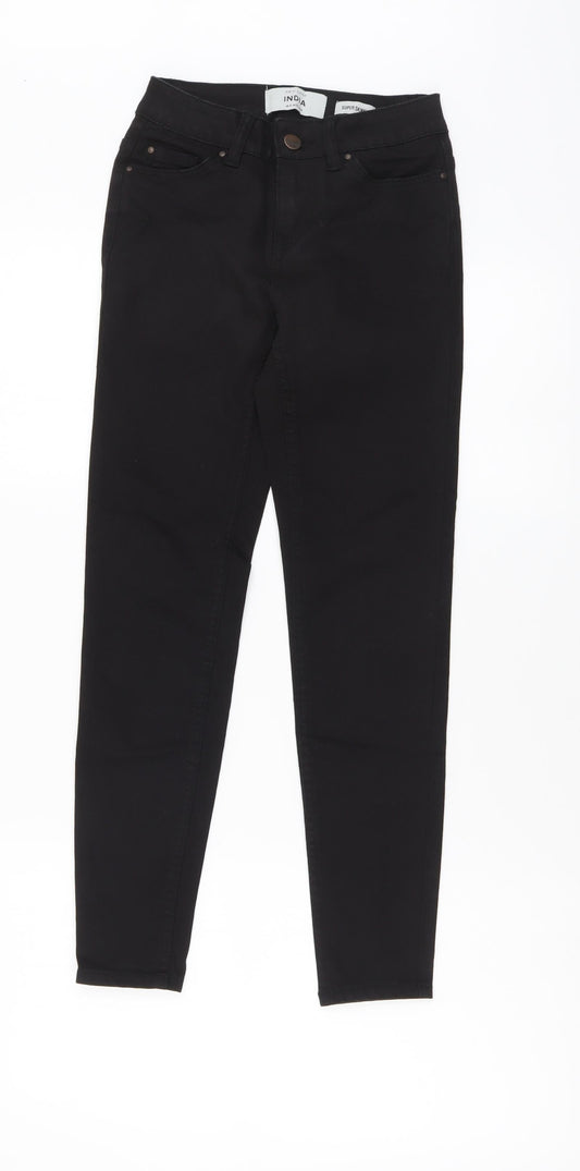 New Look Womens Black Cotton Skinny Jeans Size 4 L25 in Regular Button