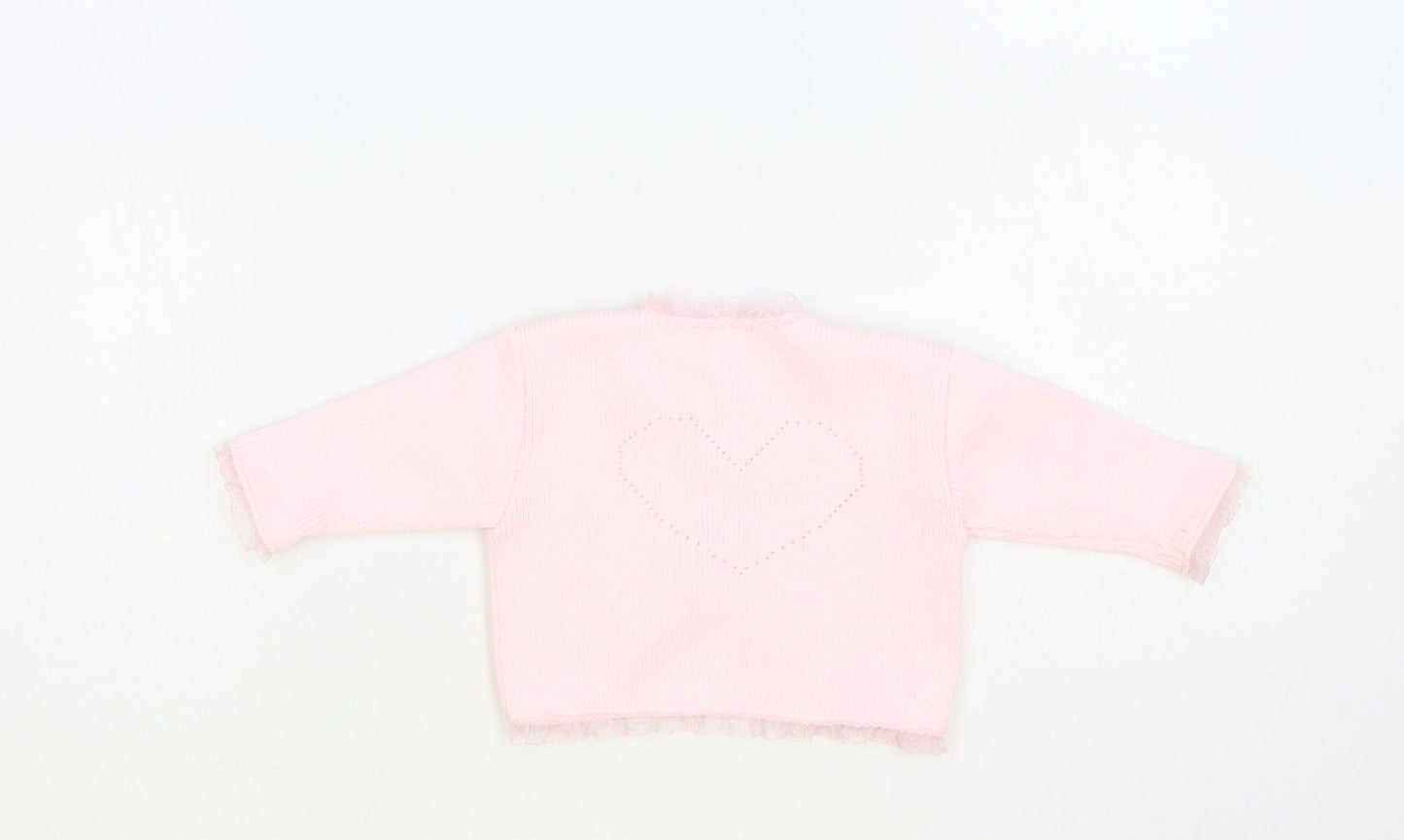 Dinkie Baby Pink Acrylic Cardigan Jumper Size 0-3 Months Pullover