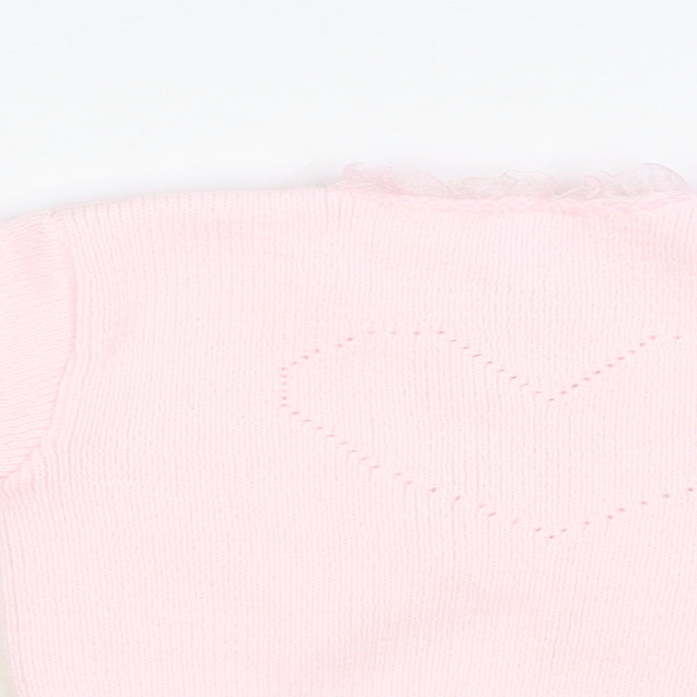 Dinkie Baby Pink Acrylic Cardigan Jumper Size 0-3 Months Pullover