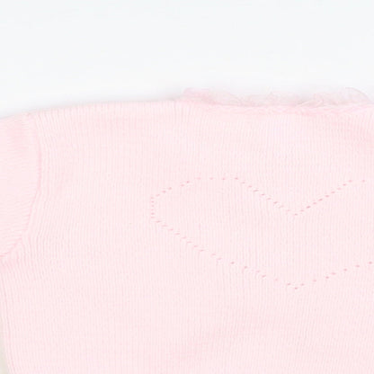 Dinkie Baby Pink Acrylic Cardigan Jumper Size 0-3 Months Pullover