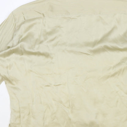Reference Womens Beige Polyester Basic Button-Up Size 16 Collared