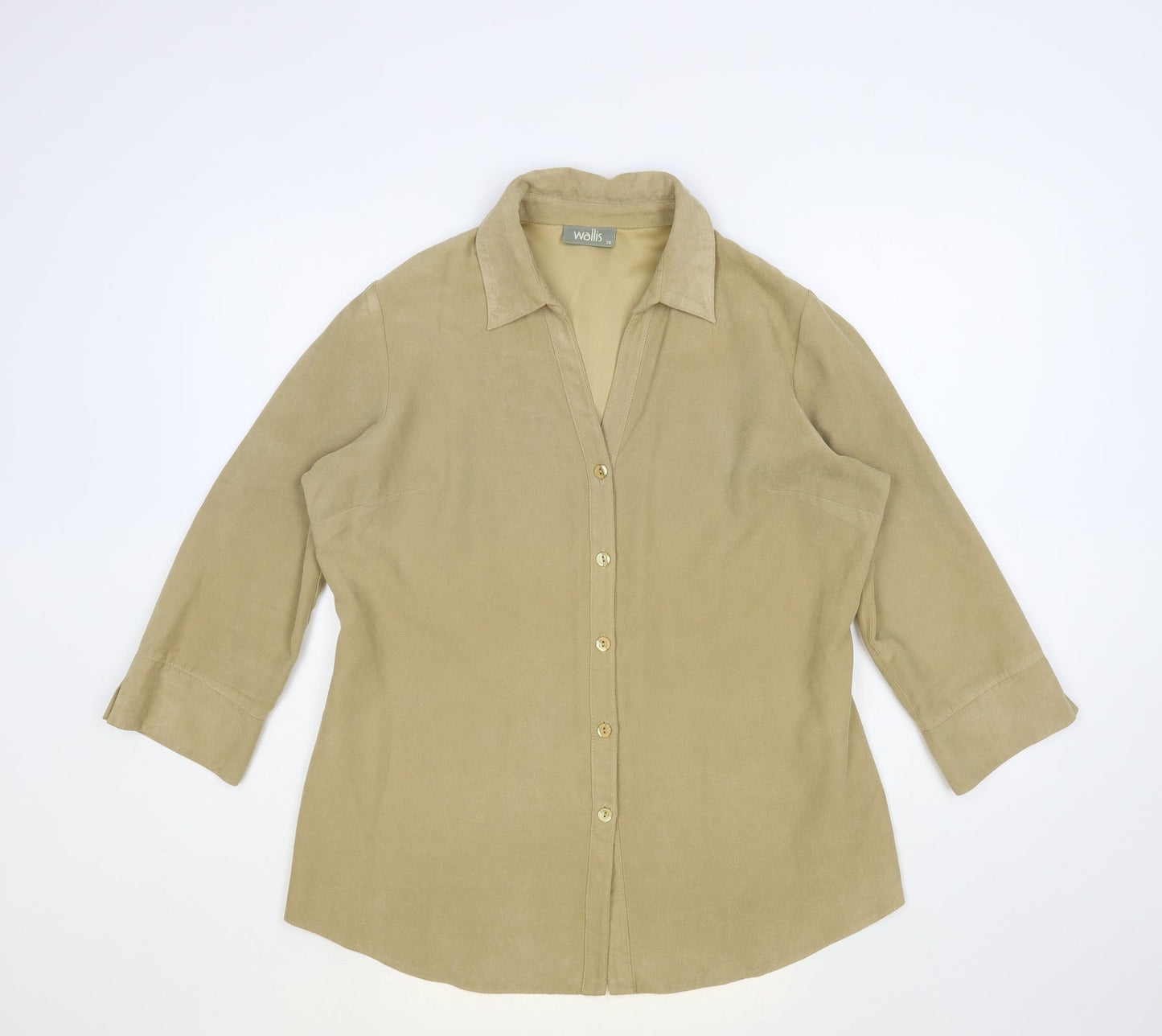 Womens UK Size 14 Wallis Beige Basic Button-Up