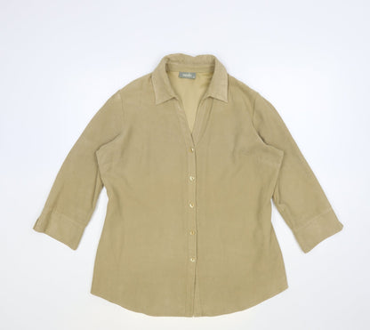 Womens UK Size 14 Wallis Beige Basic Button-Up