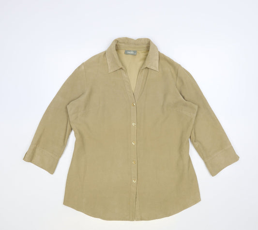 Womens UK Size 14 Wallis Beige Basic Button-Up