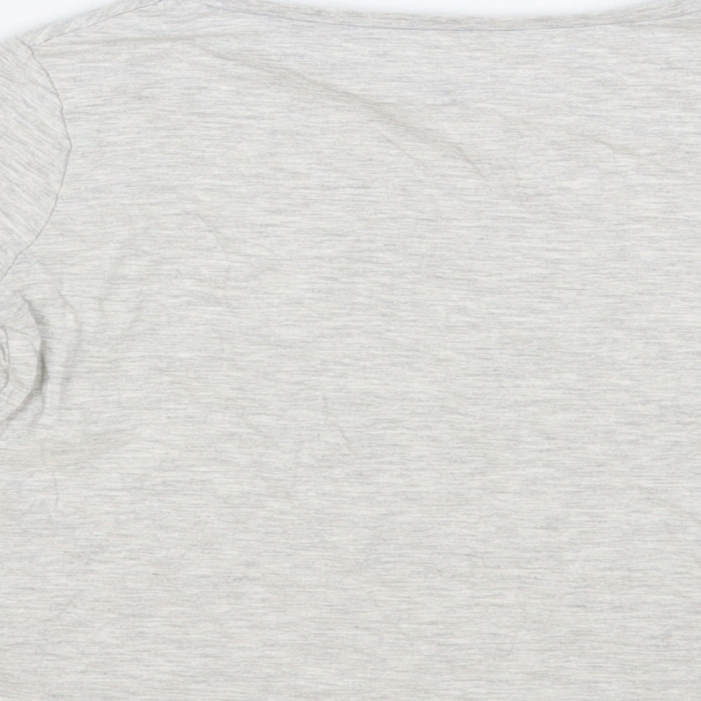 George Girls Grey Cotton Pullover T-Shirt Size 6-7 Years Crew Neck Pullover