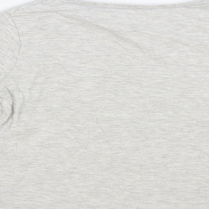George Girls Grey Cotton Pullover T-Shirt Size 6-7 Years Crew Neck Pullover