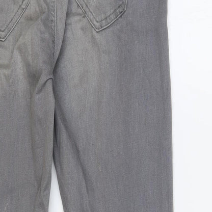 Denim & Co. Womens Grey Cotton Skinny Jeans Size 8 L27 in Regular Button