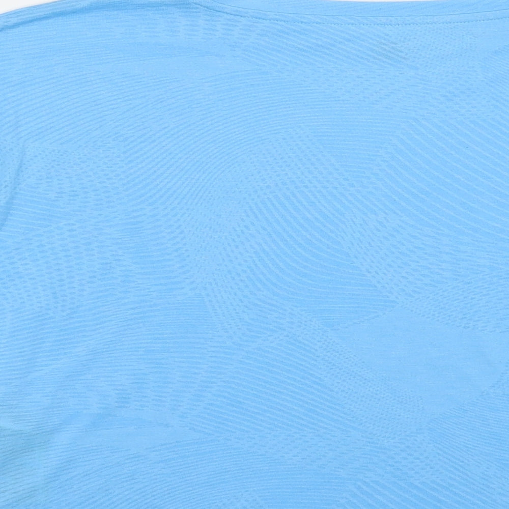 Marks and Spencer Girls Blue Geometric Polyester Pullover T-Shirt Size 11-12 Years Crew Neck Pullover