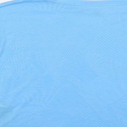 Marks and Spencer Girls Blue Geometric Polyester Pullover T-Shirt Size 11-12 Years Crew Neck Pullover