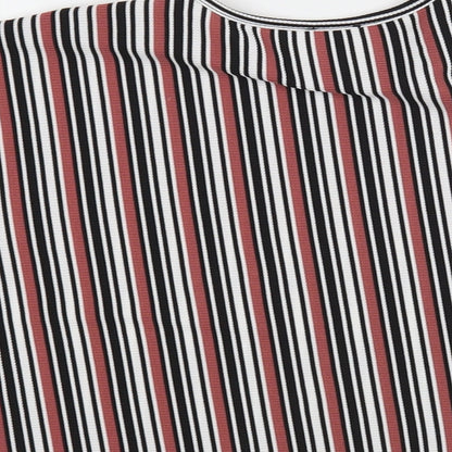 River Island Girls Multicoloured Striped Polyester Pullover T-Shirt Size 9-10 Years Crew Neck Pullover