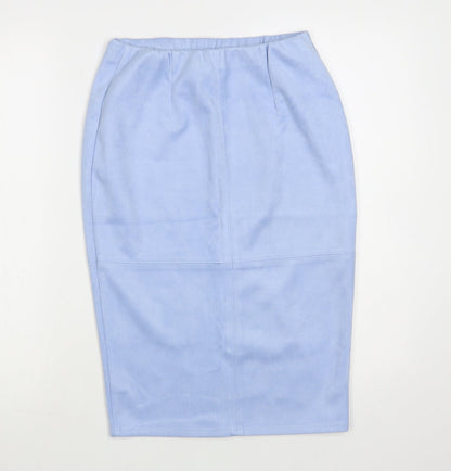Glamorous Womens Blue Polyester Straight & Pencil Skirt Size XS - Suede Effect