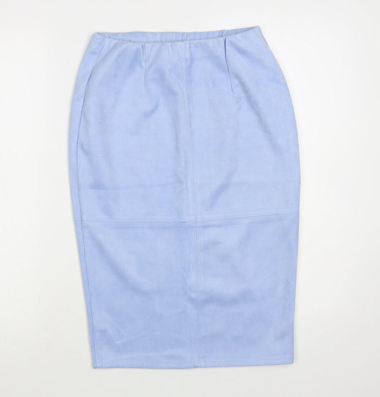 Glamorous Womens Blue Polyester Straight & Pencil Skirt Size XS - Suede Effect
