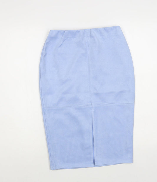 Glamorous Womens Blue Polyester Straight & Pencil Skirt Size XS - Suede Effect