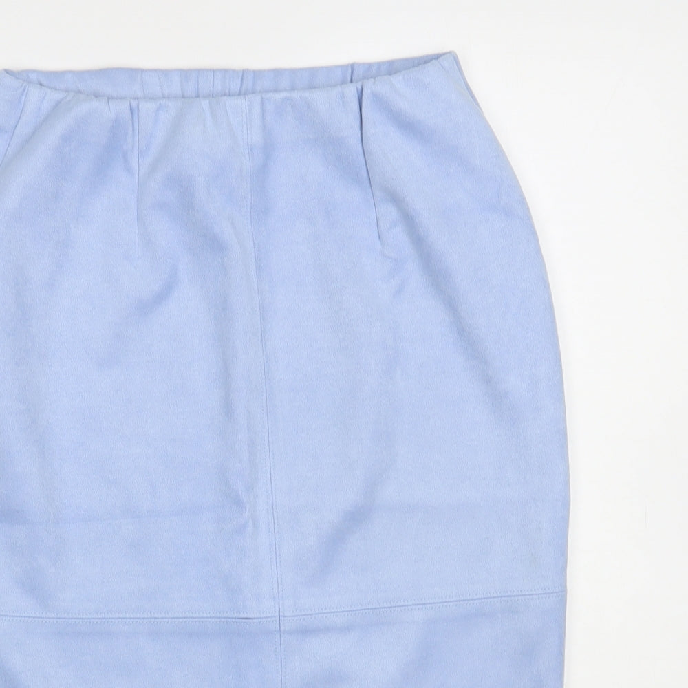 Glamorous Womens Blue Polyester Straight & Pencil Skirt Size XS - Suede Effect
