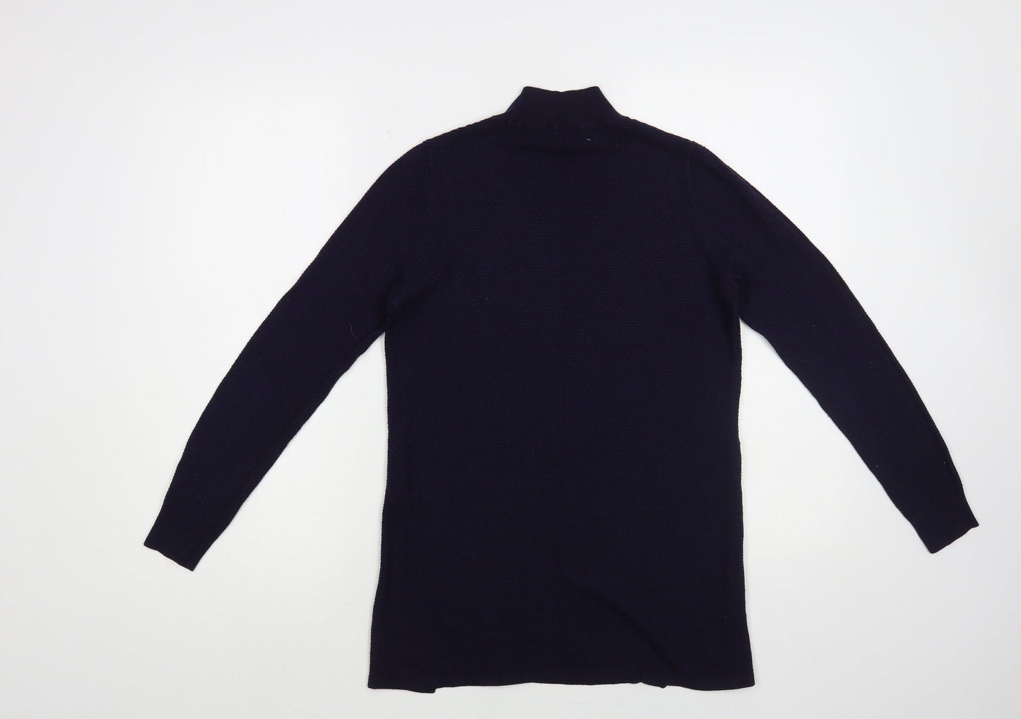 F&F Womens Blue Mock Neck Polyester Pullover Jumper Size 6