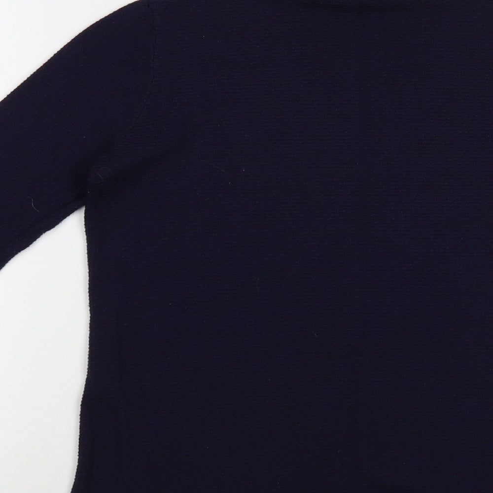 F&F Womens Blue Mock Neck Polyester Pullover Jumper Size 6