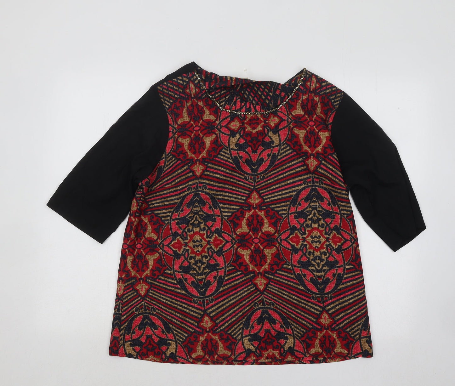 Womens UK Size 14 Yumi Multicoloured Basic Blouse