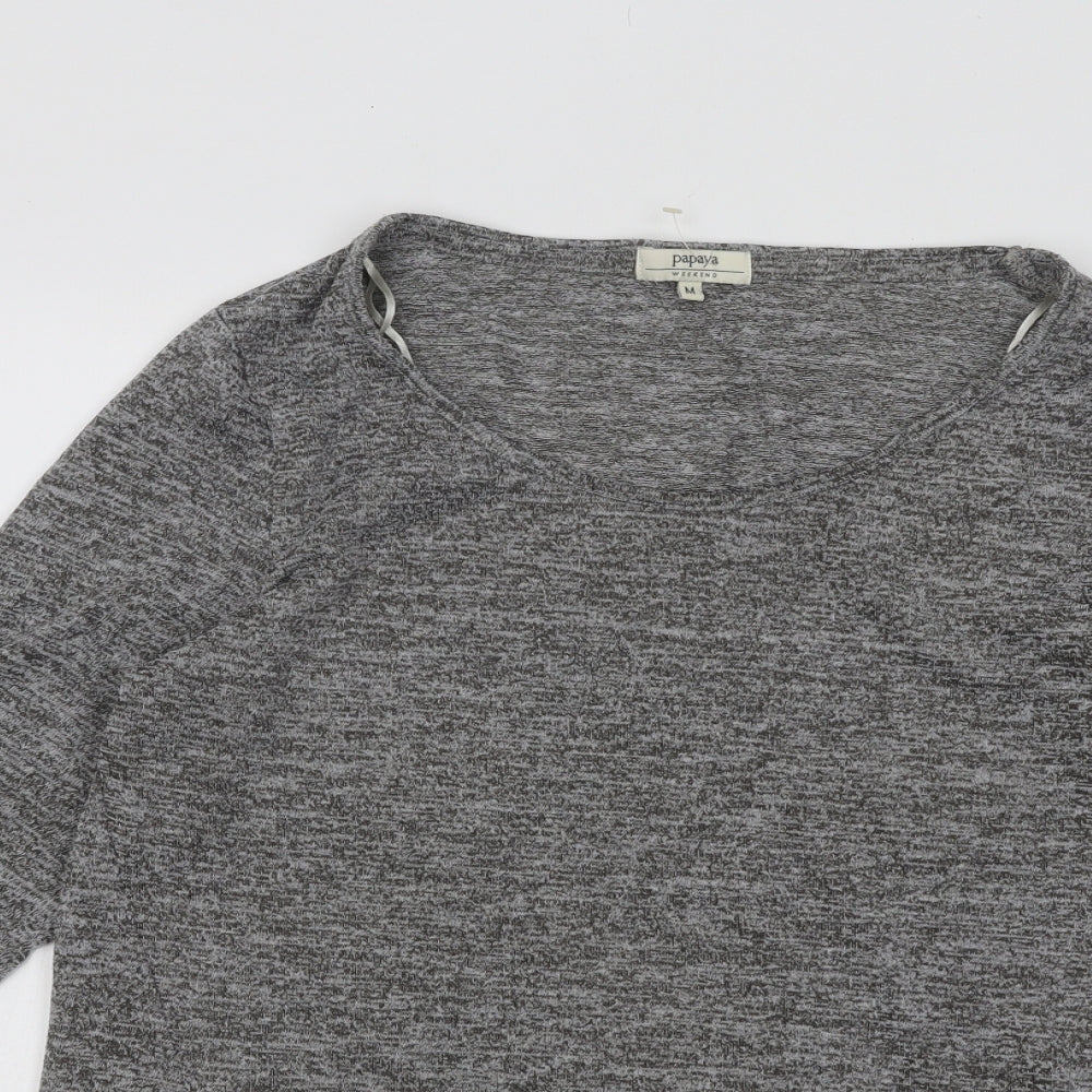 Womens UK Size M Papaya Grey Pullover Jumper