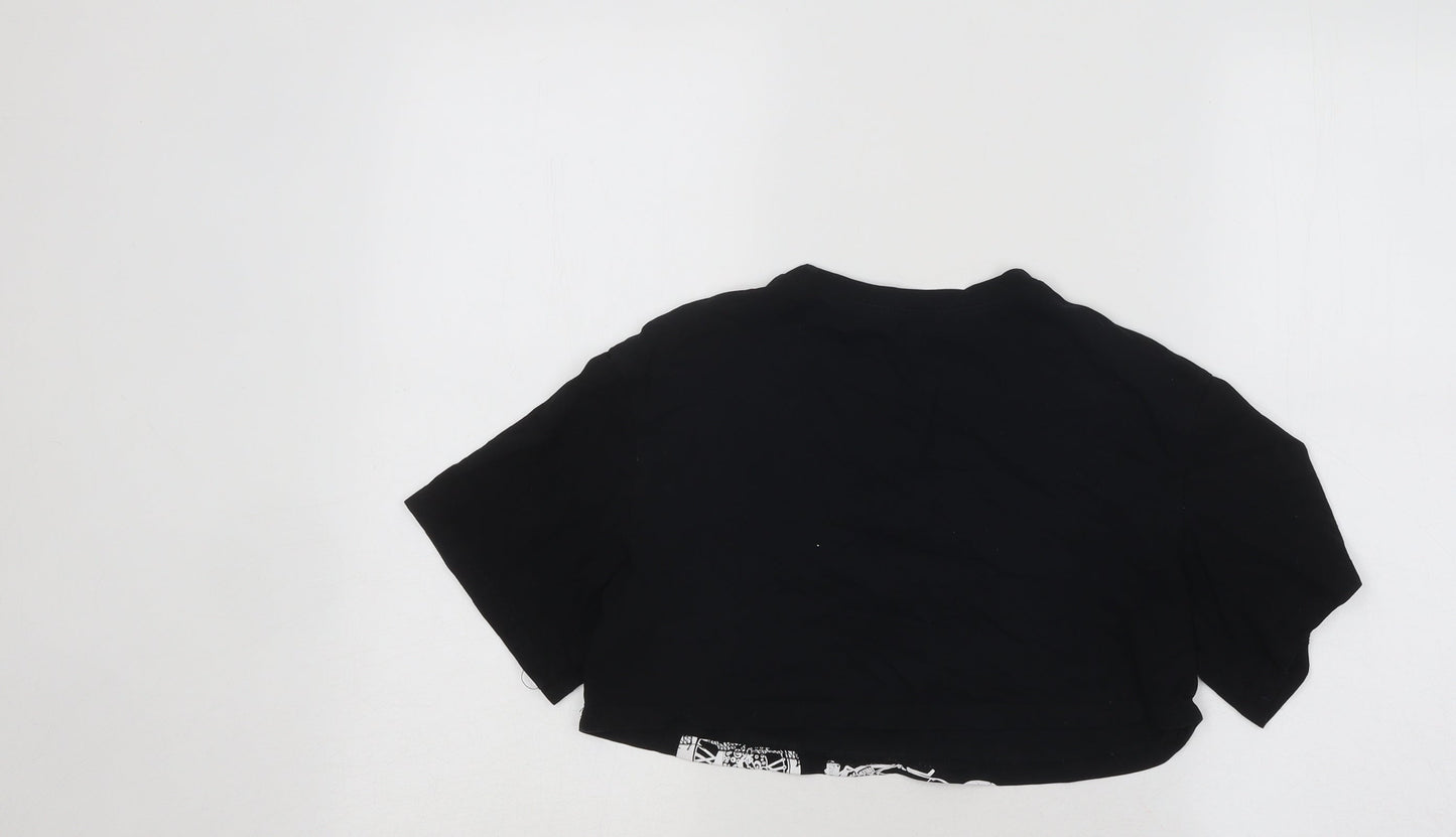 SheIn Womens Black Cotton Basic T-Shirt Size XS Round Neck - California Motorbike