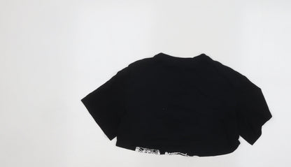 SheIn Womens Black Cotton Basic T-Shirt Size XS Round Neck - California Motorbike