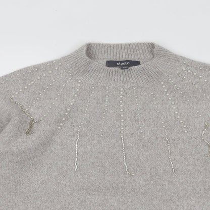 Womens UK Size 10 Studio Grey Pullover Jumper