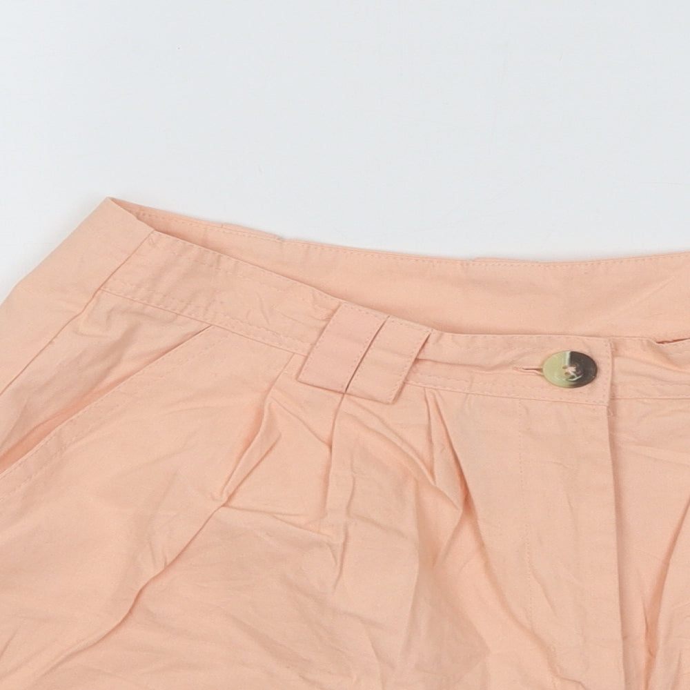 ASOS Womens Orange Cotton Hot Pants Shorts Size 10 Regular Button