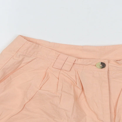 ASOS Womens Orange Cotton Hot Pants Shorts Size 10 Regular Button