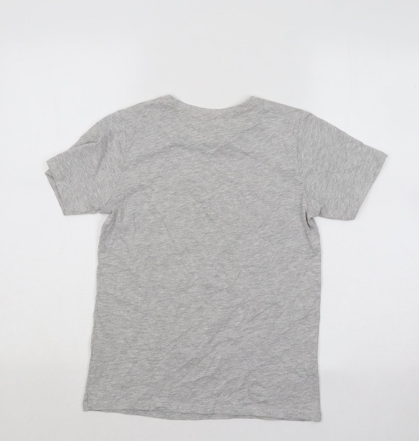 Pep&Co Boys Grey Cotton Basic T-Shirt Size 10-11 Years Round Neck Pullover - Leprechauns