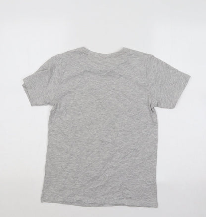Pep&Co Boys Grey Cotton Basic T-Shirt Size 10-11 Years Round Neck Pullover - Leprechauns