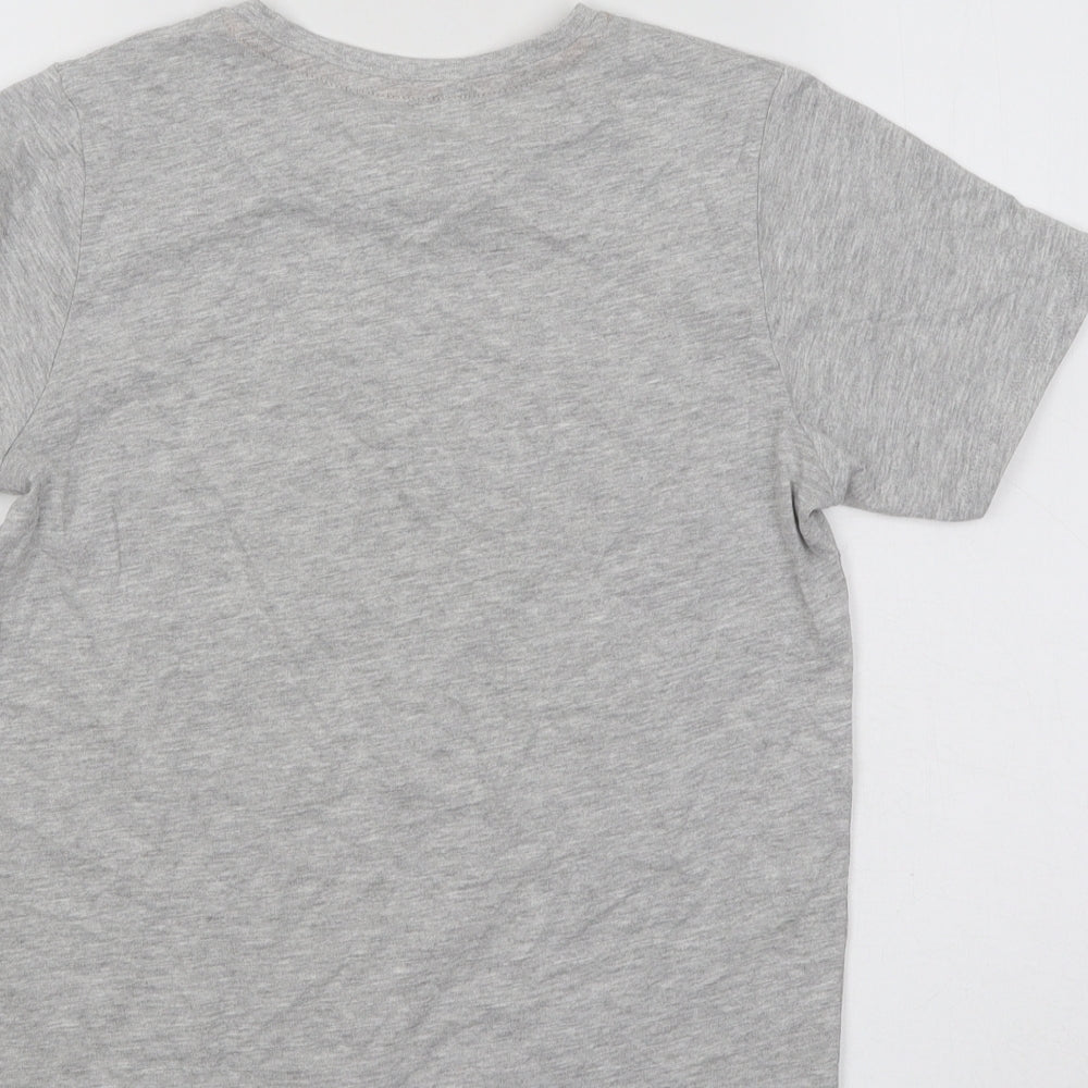 Pep&Co Boys Grey Cotton Basic T-Shirt Size 10-11 Years Round Neck Pullover - Leprechauns