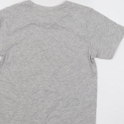 Pep&Co Boys Grey Cotton Basic T-Shirt Size 10-11 Years Round Neck Pullover - Leprechauns