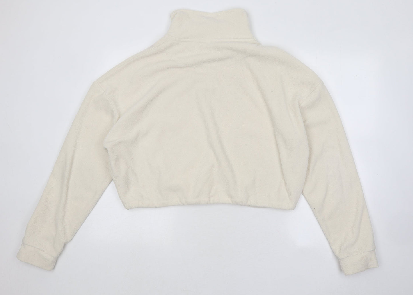 Brave Soul Womens Beige Polyester Pullover Sweatshirt Size L Zip