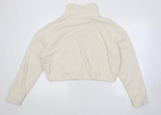 Brave Soul Womens Beige Polyester Pullover Sweatshirt Size L Zip