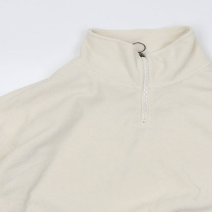 Brave Soul Womens Beige Polyester Pullover Sweatshirt Size L Zip