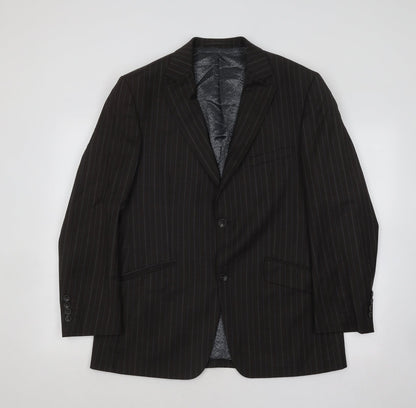 REMUS Mens Brown Striped Wool Jacket Suit Jacket Size 40
