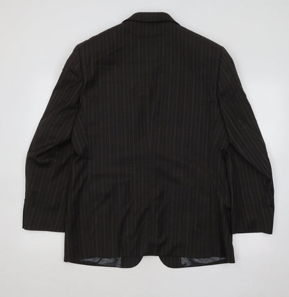 REMUS Mens Brown Striped Wool Jacket Suit Jacket Size 40
