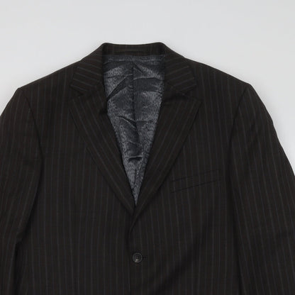 REMUS Mens Brown Striped Wool Jacket Suit Jacket Size 40