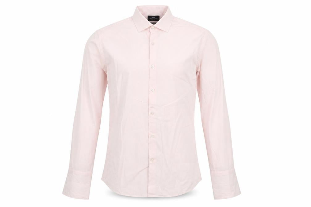 Mens UK Size 15.5 Moss London Pink  Button-Up Long Sleeve Casual Shirt