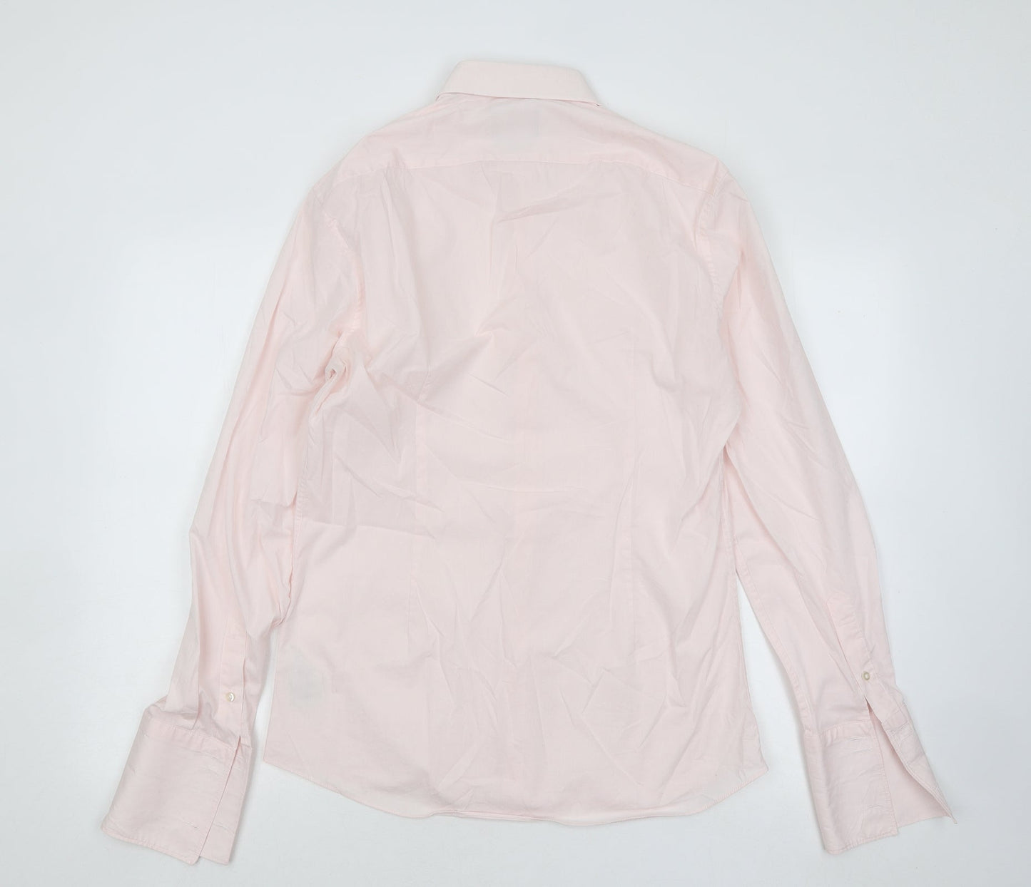 Mens UK Size 15.5 Moss London Pink  Button-Up Long Sleeve Casual Shirt